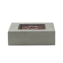 Contemporary 50, 000 Btu Square Fire Table With Clean Lines - Light Gray