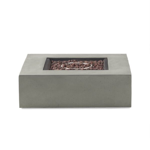 Contemporary 50, 000 Btu Square Fire Table With Clean Lines - Light Gray