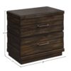 Industrial Farmhouse Designed 2 Drawer Nightstand - Brown - Image 5