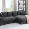 Naomi - 3 Piece Upholstered Sectional - Dark Gray - Image 7