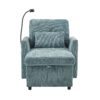 Multifunctional Chenille Recliner With Storage And Phone Bracket For Small Spaces - Lake Blue - Image 21