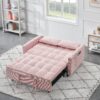 Folding Sofa Bed With Adjustable Back Access To Sofa Recliner Single Bed Adult Modern Chair Bed - Pink - Image 6