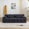 Large Size 2 Seater Sofa, Pure Foam Comfy Sofa Couch, Modern Lounge Sofa For Living Room, Apartment - Dark Gray - Image 2