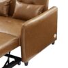 Convertible Sleeper Bed, Adjustable Oversized Armchair With 3 USB Ports For Small Space - Brown - Image 14