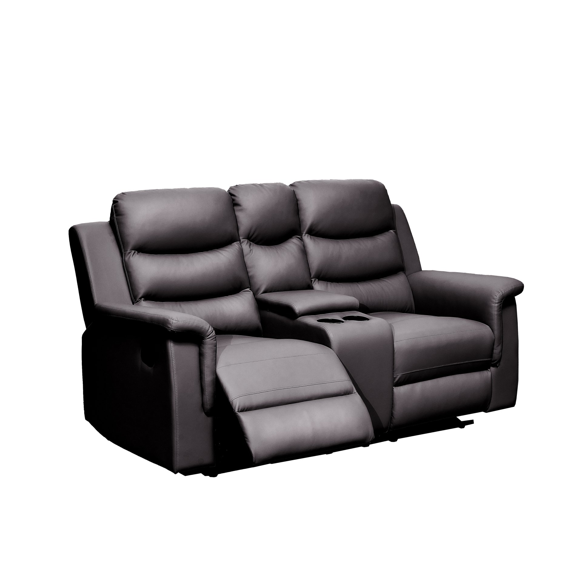 2 Seat Reclining Loveseat With Middle Console Slipcover, Stretch Loveseat Reclining Sofa Covers - Black - Image 6
