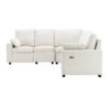 Power Recliner Sectional Sofa Home Theater Reclining Sofa With Two USB Ports, Two Storage Drawers For Living Room - Beige - Image 17