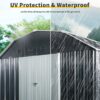 10 Ft X 12 Ft Outdoor Metal Storage Shed With Arch Roof With Lockable Doors For Backyard Garden Patio Lawn - Black - Image 7