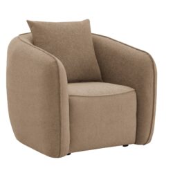 Keith - Chenille Chair With 1 Matching Color Toss Pillows - Brown