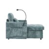 Multifunctional Chenille Recliner With Storage And Phone Bracket For Small Spaces - Lake Blue - Image 20