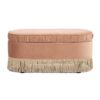 Serena - Oval Storage Bench Ottoman - Peach Orange - Image 3