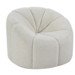 Osmash - Teddy Sherpa Chair With Swivel - White