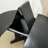 Dining Table For Farmhouse Kitchen Expandable Oval Table Top With Removable Leaf Trestle X Shaped Base - Black - Image 19