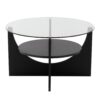 U - Shaped Contemporary Coffee Table - Black / Clear - Image 2