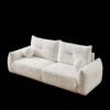 Lamb's Wool 2 Seater Cushion Sofa Comfortable Sofa For Living Room Bedroom And Other Casual Spaces Lamb's Wool Sofa With 2 Cushions And 2 Ball Pillows (Set of 2) - Beige - Image 18