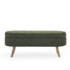 Elegant Ottoman Oval Storage Bench With Rubber Wood Legs Foam Upholstery - Green - Image 12
