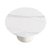 Modern Artificial Stone Round Plywood Base Dining Table, Can Accommodate 6 People, (Not Including Chairs) - White / Beige - Image 5