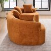 Compression Sofa:4 Seater Orange Sofa With Wood Grain Chenille Fabric, 30D, 60 Hardness Full Sponge, 4 Pillows For Living Room, Home Furniture Sleeper Sectional Sofa For Apartment - Image 20