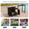 Versatile Outdoor Cabinet With Folding & Expandable Work Surfaces, Ample Storage Space, And Lockable Wheels - Matte Black - Image 7