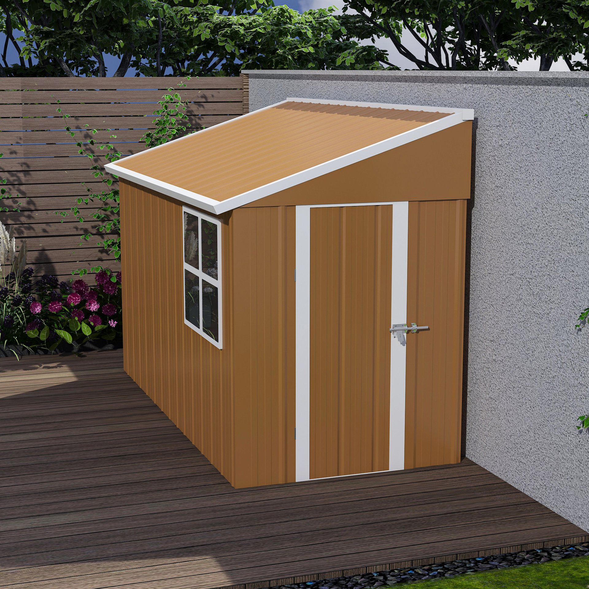 Heavy Duty Storage Shed With Double Doors And Ventilation Weatherproof Outdoor Garden Shed - Brown - Image 2