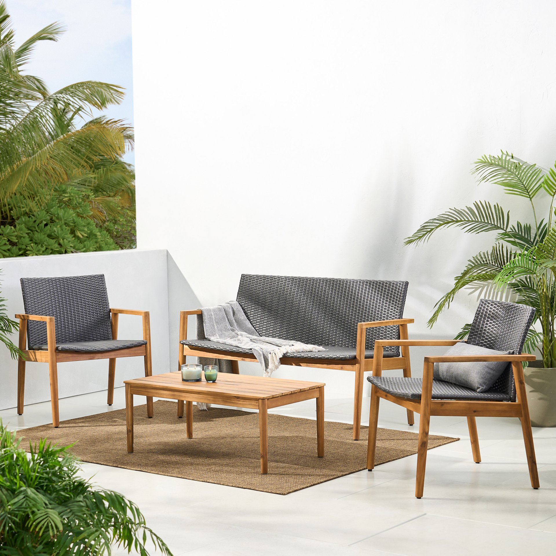 Bryan - Chat Set Outdoor Furniture Frame - Teak - Image 4