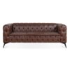 84.06" Width Traditional Square Arm Removable Cushion 3 Seater Sofa - Dark Brown - Image 5