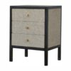Faux Leather Nightstand, 3 Drawer - Black - Image 3