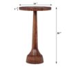 Modern Mango Wood Round End Table With Pedestal Base - Honey - Image 3