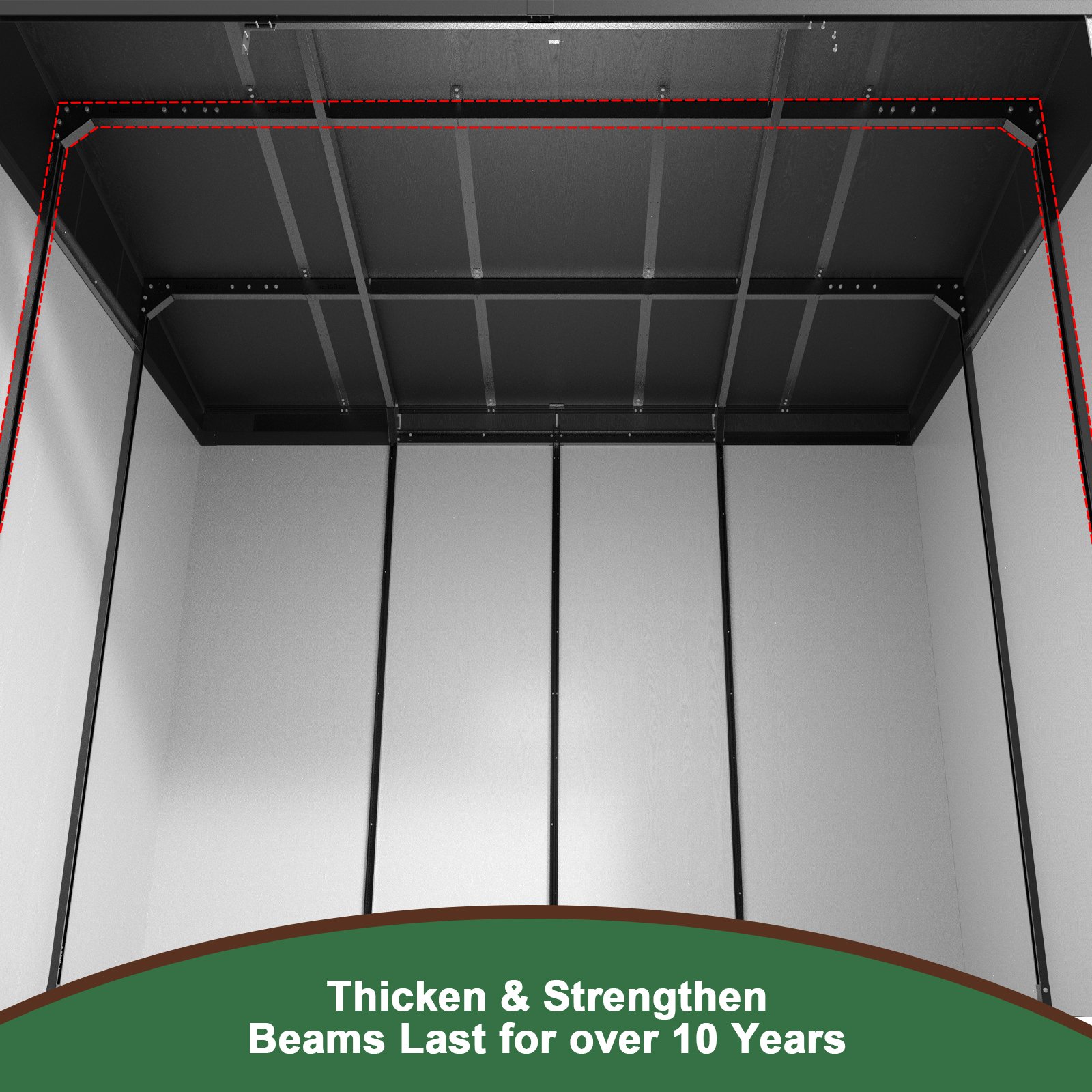 10 Ft. W X 7 Ft. D Plastic Storage Shed With Floor - Black / Gray - Image 6