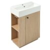 Bathroom Vanity With Sink, 21.6" Freestanding Wood Grain Cabinet With Storage Ideal For Small Bathrooms - Wood - Image 20