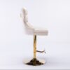 Thick Golden Swivel Velvet Barstools Adjusatble Seat Height From 27-35", Modern Upholstered Bar Stools With Backs Comfortable Tufted For Home Pub And Kitchen Island (Set of 2) - Beige - Image 4