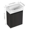 Modern 16" Bathroom Vanity Sink Combo With Ceramic Sink And Cabinet For Small Spaces - Black - Image 3