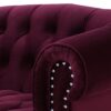 La Rosa - Victorian Chesterfield Loveseat - Burgundy - Image 6