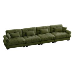 Super Comfort Oversized Modular Sectional Sofa With Movable Ottoman - Olive Green