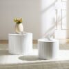 Premium Nested Table Set 2 Pieces, Coffee Table Set For Living Room - White - Image 14