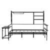 Full Size Daybed With Movable Desk, Grid, Shelves And Clothes Hanger - Black - Image 17