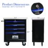 4 Drawer Multifunctional Tool Cart With Wheels - Black / Blue - Image 3