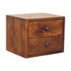 Solis - 2 Drawer Wall Mounted Nightstand - Brown - Image 2