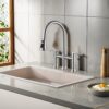 Stainless Steel Kitchen Faucet With Pull Down Sprayer For Bar, Laundry, RV Utility Sink - Brushed Nickel - Image 2