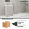 Modern Style Freestanding Bathroom Vanity With White Resin Sink & Soft Close Cabinet Doors - Khaki - Image 8