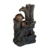 Decorative 4 Tier Broken Pot Water Fountain With LED Light - Brown - Image 2