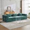 Convertible Floor Sofa Bed With Fixed Shape Frame, Boneless Modular Sectional Sofa, For Living Room - Dark Green - Image 13