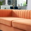 Contemporary Velvet Sofa Couch For Living Room - Orange - Image 7