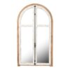 Arch Wood Wall Mirror - Brown Antique White - Image 2