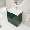 Contemporary Freestanding Bathroom Vanity With White Resin Sink & Soft Close Cabinet Doors - Dark Green - Image 6