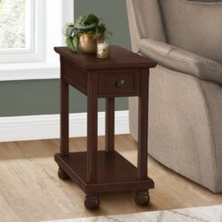 Accent End Table, Storage Drawer, Traditional - Espresso