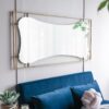 Poppy Mirror With Metal Frame Contemporary Design Wall Decor For Bathroom, Entryway - Golden Black - Image 3