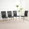 Modern Dining Chair (Set of 4) With Cloth Upholstery And Electroplated Metal Legs - Charcoal Gray - Image 4