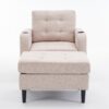 Beige Upholstered Armchair And Storage Ottoman Set, Comfortable Single Sofa With Cup Holders And Tufted Detailing, Ideal For Living Room Or Bedroom - Beige - Image 19