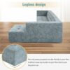 Modular Combination Living Room Sofa Set, Modern Minimalist Sofa, Living Room Upholstered Sofa Bed, Bedroom, 2 Pieces Computer Free Combination, L - Shaped - Light Gray - Image 8