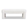 Hugo - Oval Fully Upholstered Bench - Milk Cream White - Image 4